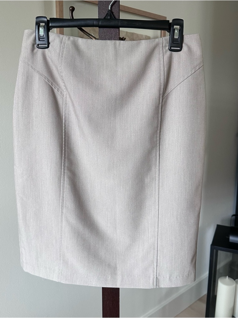 Tribal Women's Pencil Skirt - Light Beige